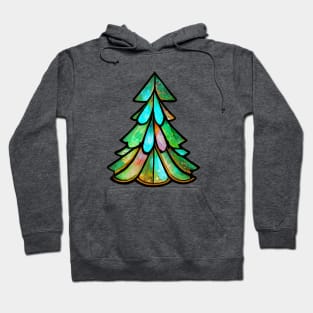 Art Nouveau Style Stained Glass Christmas Tree Hoodie